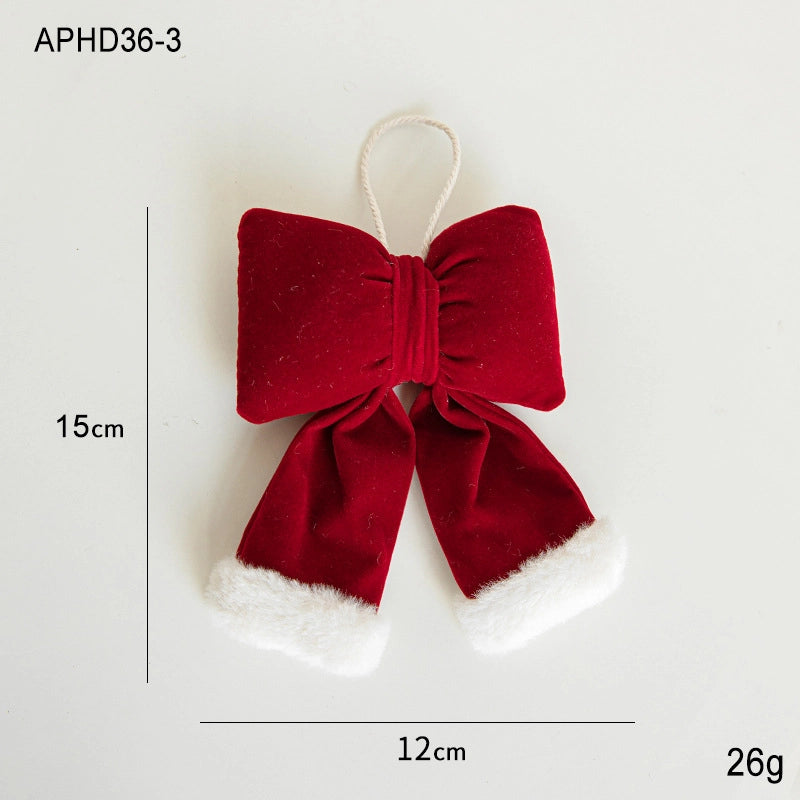 Christmas Minimalist Classic Style Bow Knot Holiday Festival Hanging Ornaments Decorations Hanging Ornaments