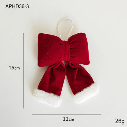 Christmas Minimalist Classic Style Bow Knot Holiday Festival Hanging Ornaments Decorations Hanging Ornaments