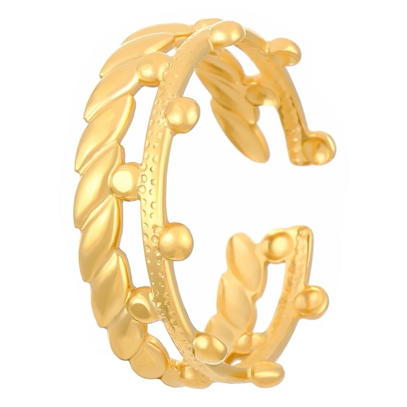 Minimalist Classic Style Geometric 304 Stainless Steel 18K Gold Plated Open Rings