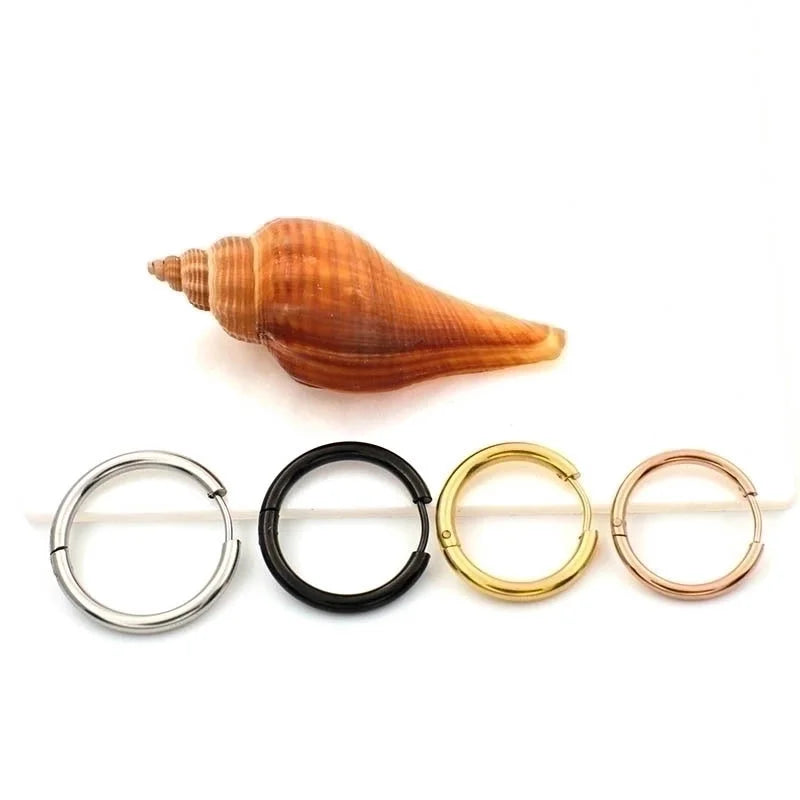 Minimalist Round Stainless Steel Earrings 1 Piece