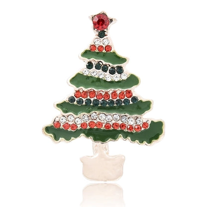 Cute Pin Christmas Tree Snowman Alloy Rhinestone Enamel Women'S Brooches