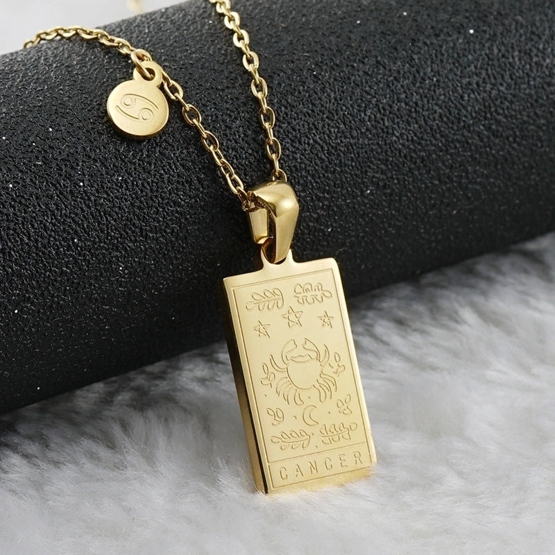 Fashion Square Constellation 304 Stainless Steel 18K Gold Plated Plating Stainless Steel Necklaces
