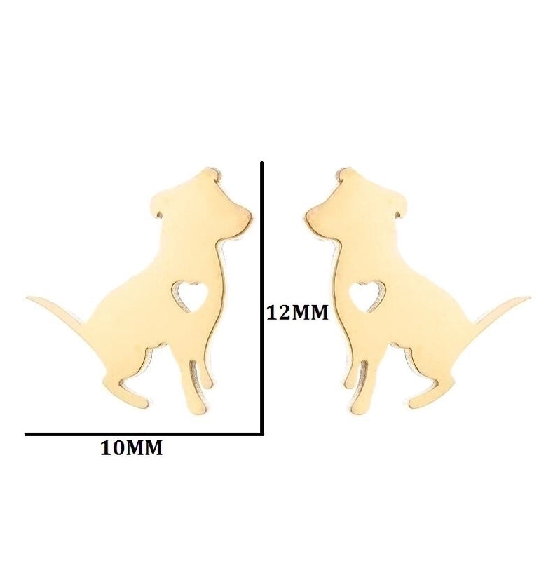 Minimalist Dog Cat Plating 304 Stainless Steel Stainless Steel Earrings