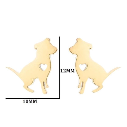 Minimalist Dog Cat Plating 304 Stainless Steel Stainless Steel Earrings