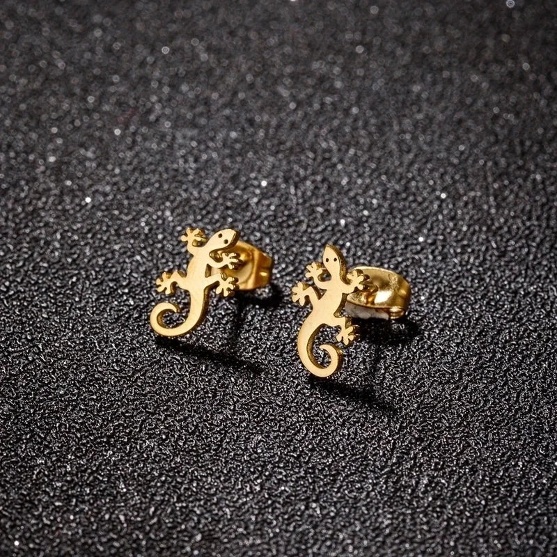 1 Pair Cute Animal Polishing Plating 304 Stainless Steel 18K Gold Plated Ear Studs