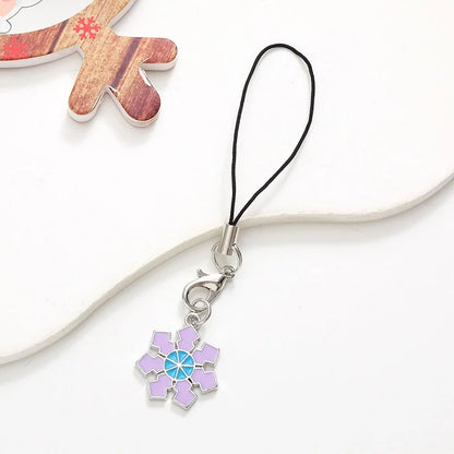 Cute Christmas Tree Snowman Snowflake Alloy Plating Christmas Bag Pendant Mobile Phone Chain