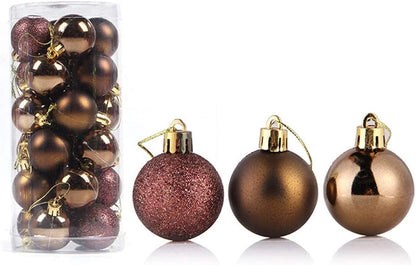 Factory In Stock 24Pcs Christmas Plastic Colored Ball Barrel Shopping Mall Holiday Party Pendant Christmas Tree