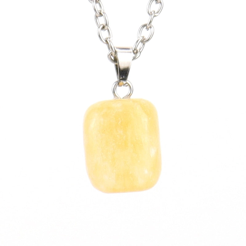 Minimalist Geometric Natural Stone Ferroalloy Knitting Pendant Necklace