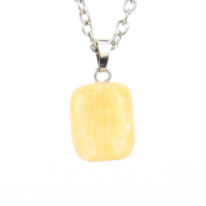 Minimalist Geometric Natural Stone Ferroalloy Knitting Pendant Necklace