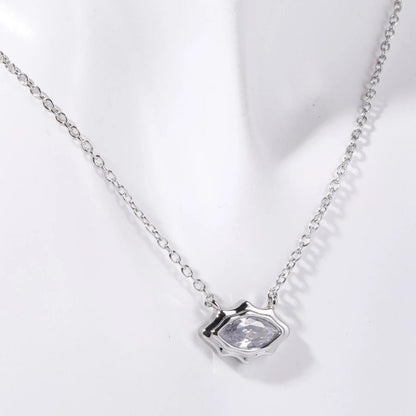 Copper Casual Minimalist Commute Oval Plating Inlay Zircon Pendant Necklace