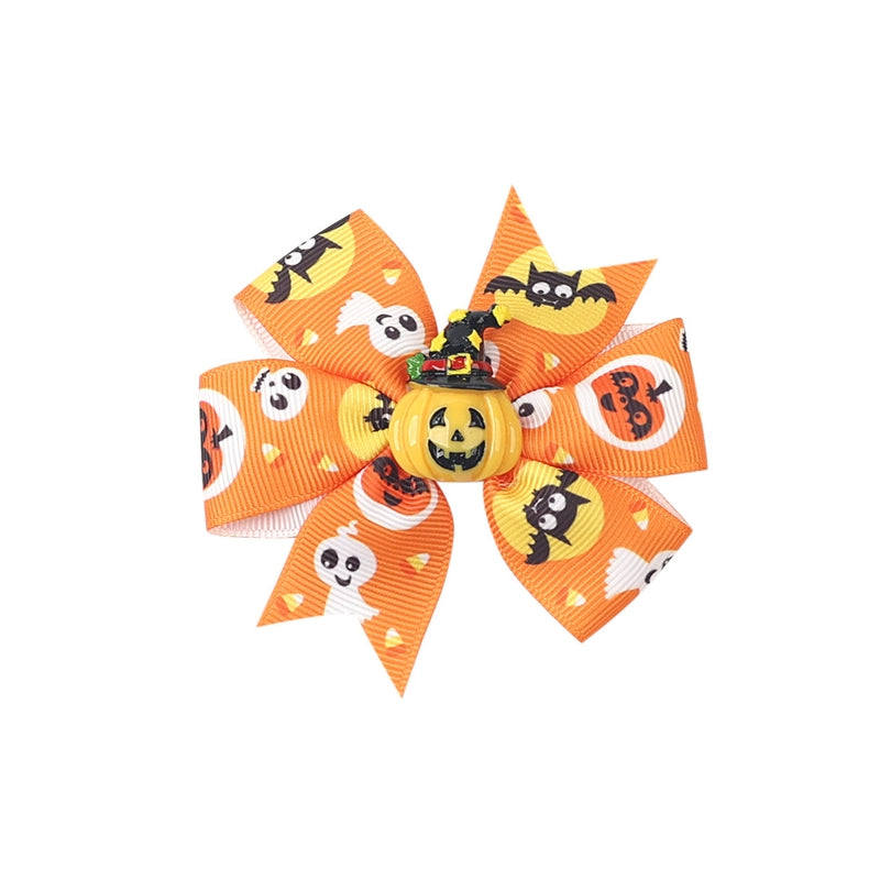Halloween Funny Halloween Pattern Rib Ribbon Party Hairpin