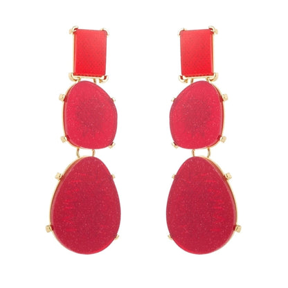 1 Pair Exaggerated Minimalist Geometric Inlay Alloy Resin Gold Plated Drop Earrings