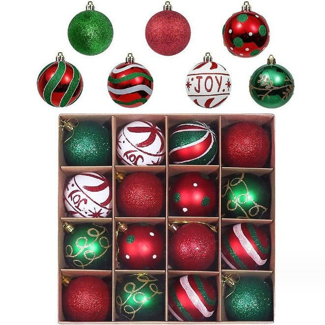 Christmas Decoration 6cm 16pcs Electroplated Plastic Balls Irregularly Shaped Painted Christmas Balls Gift Christmas