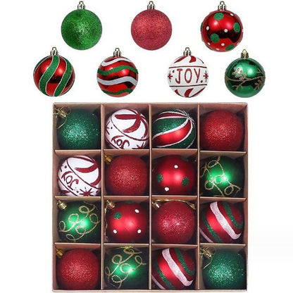 Christmas Decoration 6cm 16pcs Electroplated Plastic Balls Irregularly Shaped Painted Christmas Balls Gift Christmas