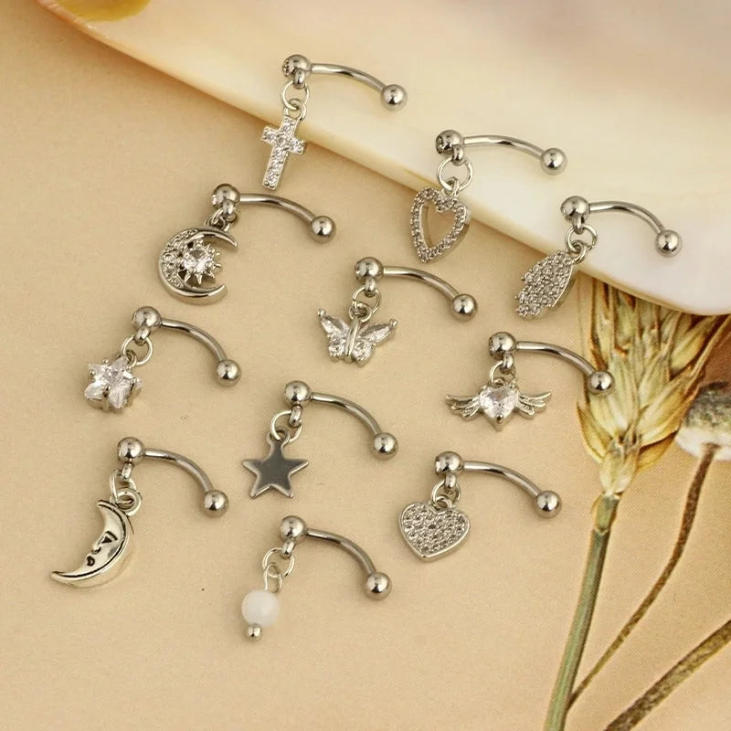 1 Piece Ear Cartilage Rings & Studs Minimalist Classic Style Water Droplets 304 Stainless Steel Eyebrow Studs Ear Cartilage Rings & Studs