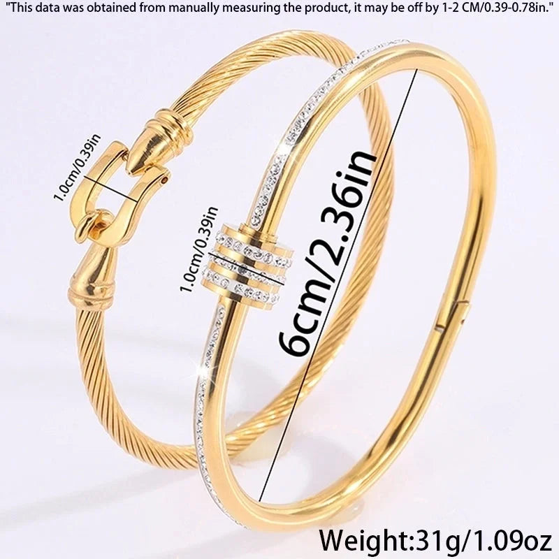 Elegant Minimalist Classic Style Geometric 304 Stainless Steel Bangle In Bulk