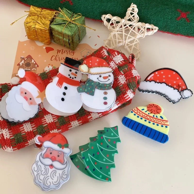 Christmas Cute Women's Christmas Hat Christmas Tree Santa Claus Arylic Hair Claws