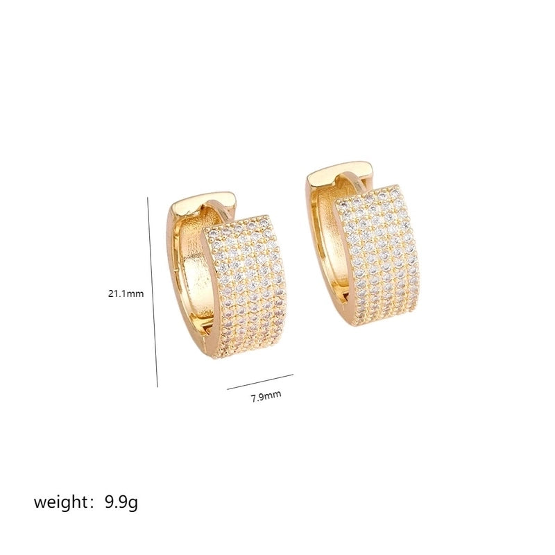 1 Pair Elegant Lady Circle Plating Inlay Copper Zircon 18k Gold Plated Earrings