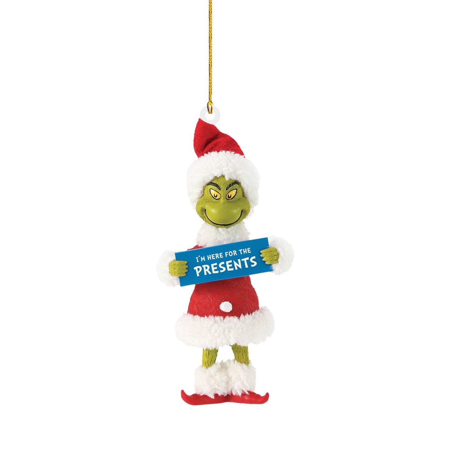 2 Pieces Christmas Green Furry Monster Ornament Hanging Decoration Christmas Tree Hanging Design Decoration Resin 3d
