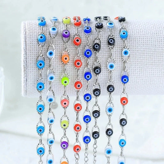 Casual Minimalist Devil's Eye 304 Stainless Steel Bracelets In Bulk