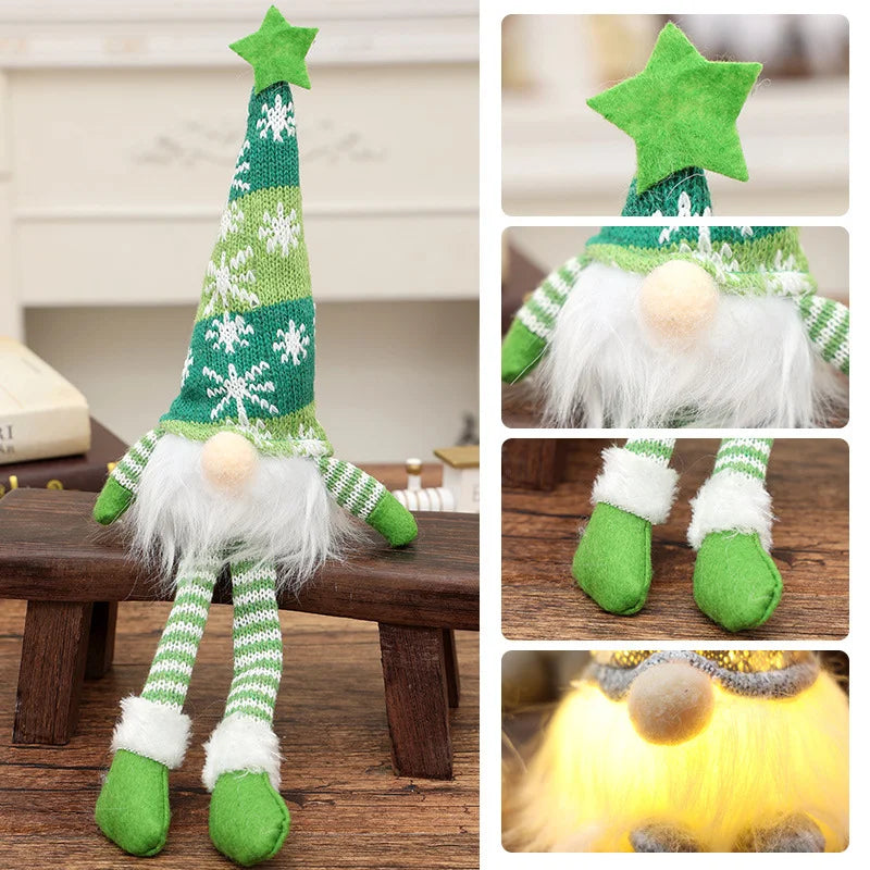 Christmas Glowing Doll Small Knitted Hat Faceless Doll With Light Gnome Decoration Ornament