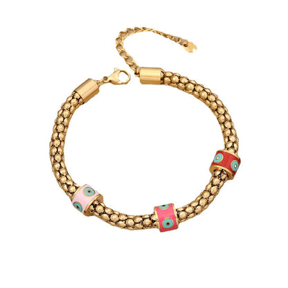 Women Expressive Elephant Heart Star Stainless Steel Oil Dripping Bracelets