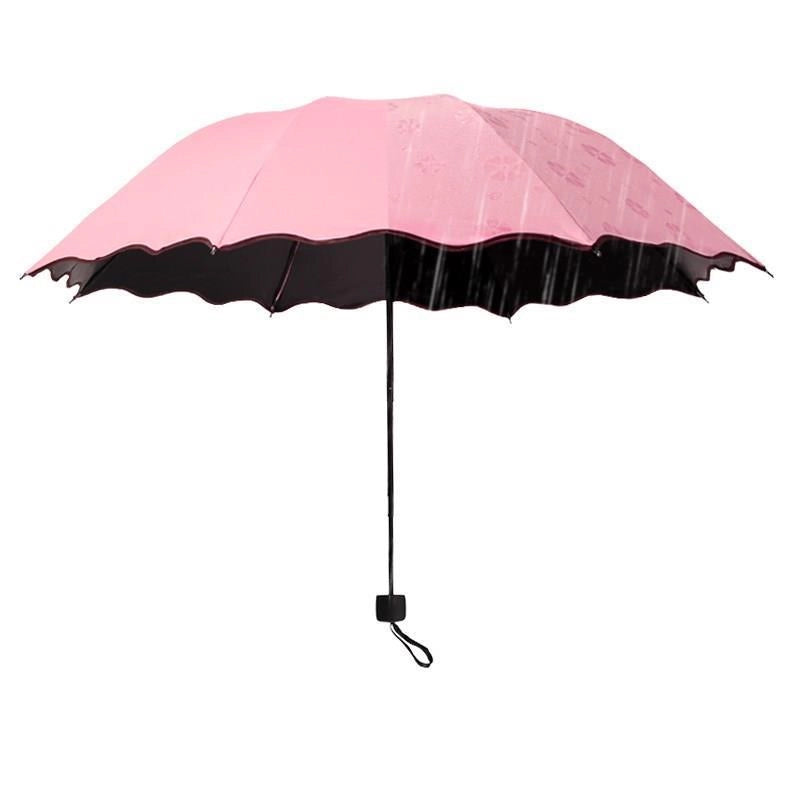 Water Flowering Umbrella Manufacturers Folding Advertising Gift Umbrellas Black Rubber Rain And Shine Dual-use Three-fold Sun Umbrella