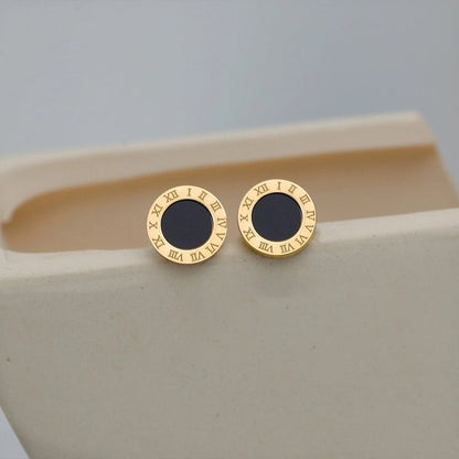 Vintage Style Minimalist Roman Numeral 304 Stainless Steel Acrylic Rhinestones 18K Gold Plated Plating Inlay Bracelets Earrings Necklace