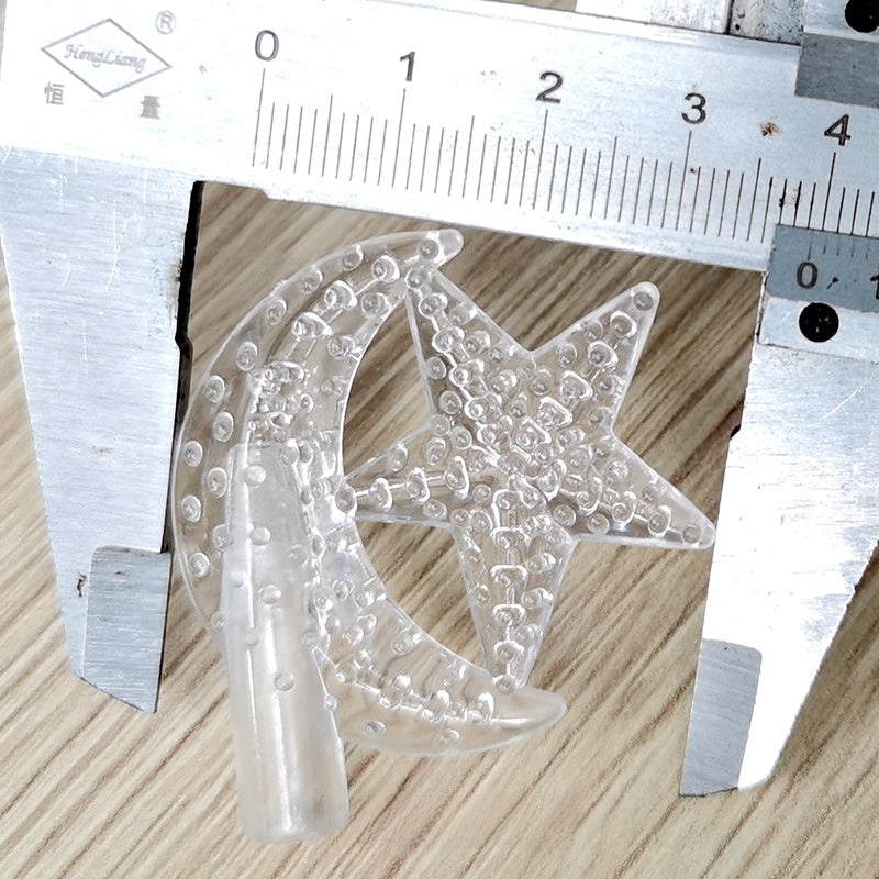 10 Pieces Transparent Round Ball Snowflake Small Five-star Christmas Tree Light String Accessories Five-pointed Star Tree Top Star Christmas Decoration