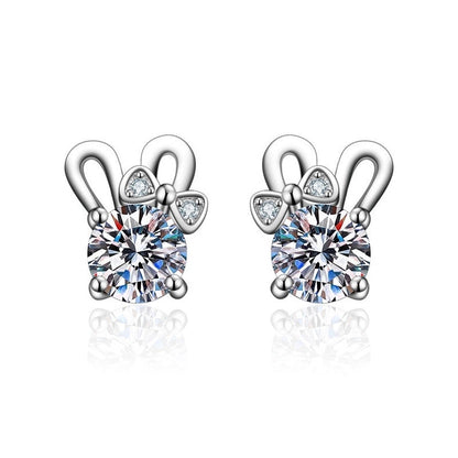 1 Pair Casual Minimalist Geometric Heart Shape Inlay Copper Zircon White Gold Plated Ear Studs