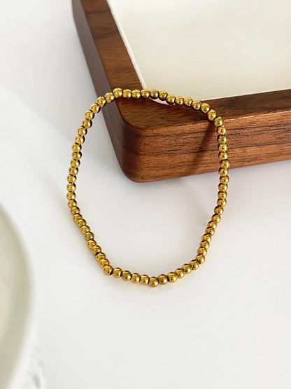 Casual Minimalist Round 316L Stainless Steel 18K Gold Plated Bracelets In Bulk