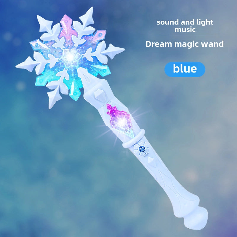 Girls Set Christmas Snowflake Flash Glow Stick Magic Scepter Stick Children Flash Toy