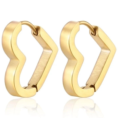 1 Piece Fashion Square Star Heart Shape 201 Stainless Steel 18K Gold Plated Earrings