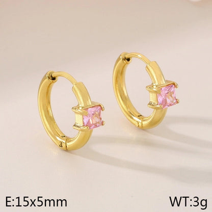 1 Pair Minimalist Commute Geometric 304 Stainless Steel 18K Gold Plated Earrings