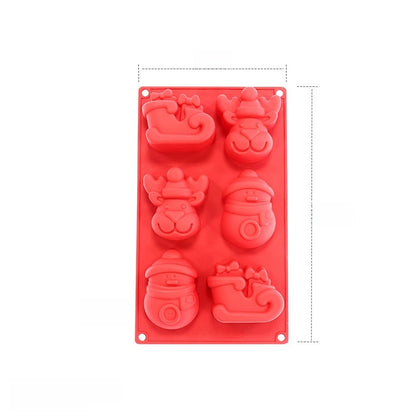 In Stock 6 Even Christmas Silicone Cake Mold DIY Household Kitchen Food Grade Baking Tools Manufacturers