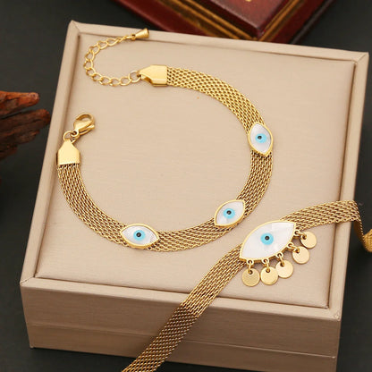 Expressive Eye Stainless Steel Electroplating Necklaces