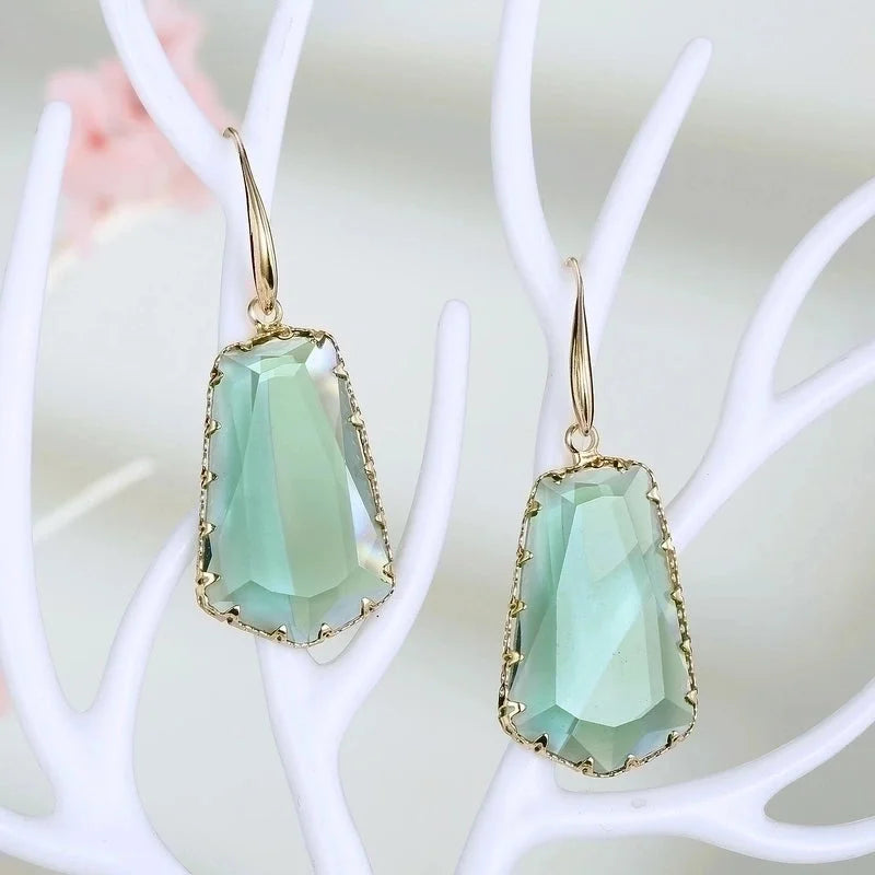 6 Pieces Retro Ethnic Style Heart Inlay Alloy Artificial Gemstones Earrings