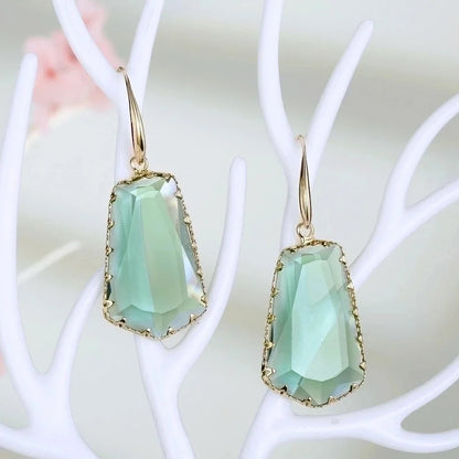 6 Pieces Retro Ethnic Style Heart Inlay Alloy Artificial Gemstones Earrings