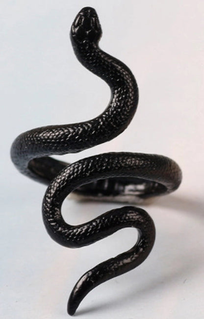 Retro Cool Style Snake Skull Alloy Plating Open Ring