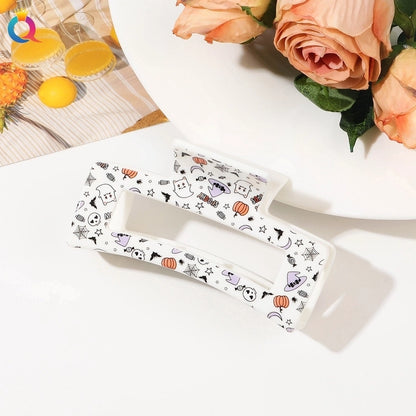 Halloween Minimalist Classic Style Women's Spider Web Skull Plastic Hair Claws