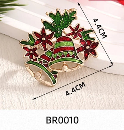 Cute Christmas Pin Bell Alloy Enamel Women's Brooches