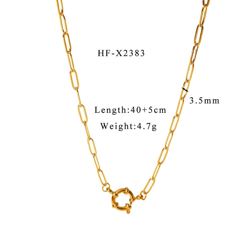 Casual Elegant Vintage Style Geometric Titanium Steel Plating Pendant Necklace