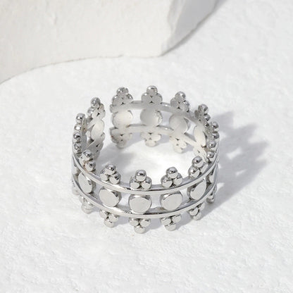 304 Stainless Steel 18K Gold Plated Minimalist Geometric Solid Color Open Rings