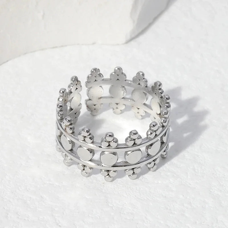 304 Stainless Steel 18K Gold Plated Minimalist Geometric Solid Color Open Rings