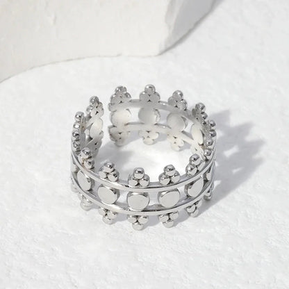 304 Stainless Steel 18K Gold Plated Minimalist Geometric Solid Color Open Rings