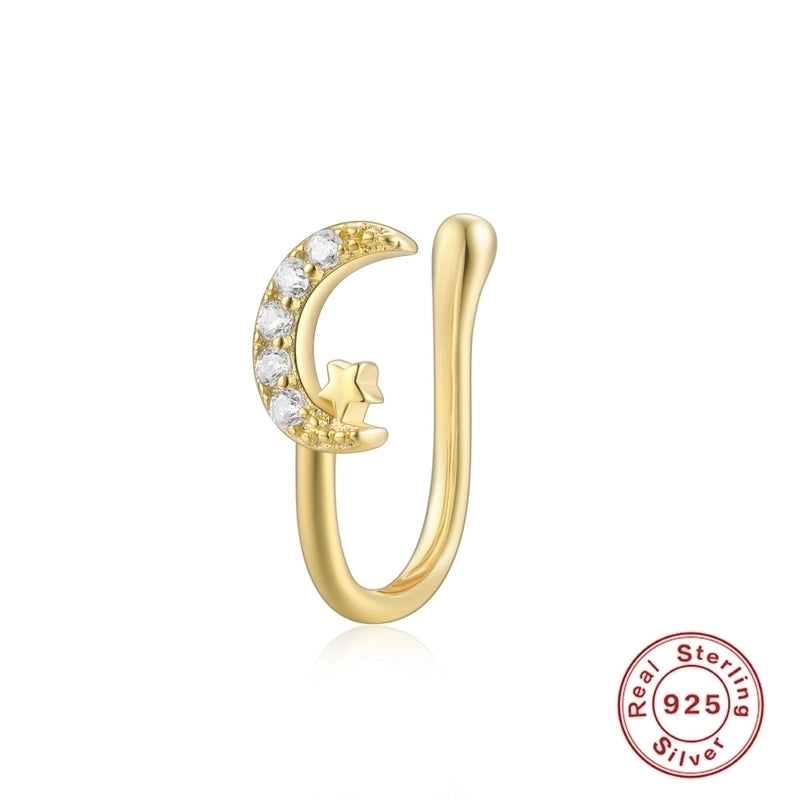 1 Piece Nose Rings & Studs Minimalist Geometric Water Droplets Flower 925 Sterling Silver Plating Inlay Zircon