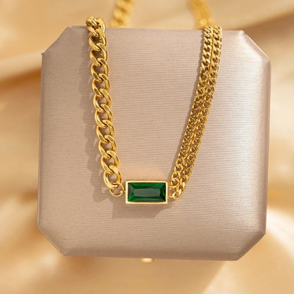 Elegant Leaf Heart Shape Lock 304 Stainless Steel Copper Rhinestones Zircon 18K Gold Plated K Gold Plated Plating Inlay Pendant Necklace