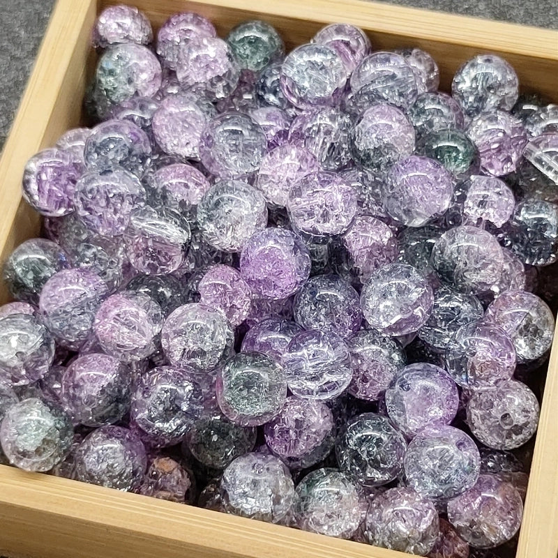 50 PCS/Package Diameter 10mm Diameter 8mm Glass Crackle Glass Beads Round Jewelry Accessories