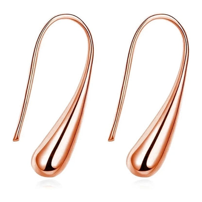 1 Pair Basic Streetwear Cool Style U Shape Water Droplets Plating Copper Earrings