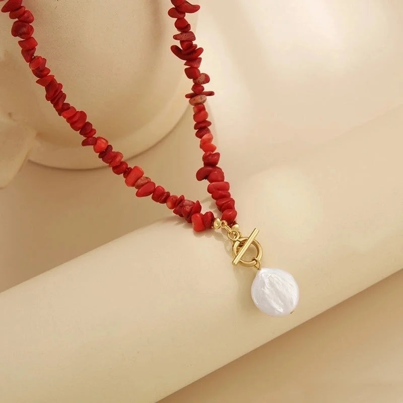 Casual Irregular Freshwater Pearl Gravel Pendant Necklace In Bulk